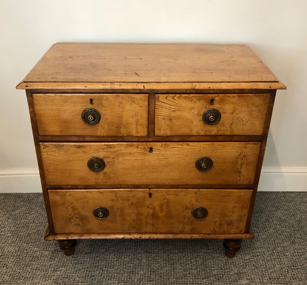 Small Antique Elm Chest of Drawers View II