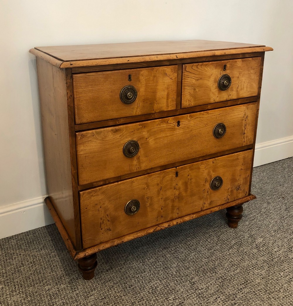 Small Antique Elm Chest of Drawers View III