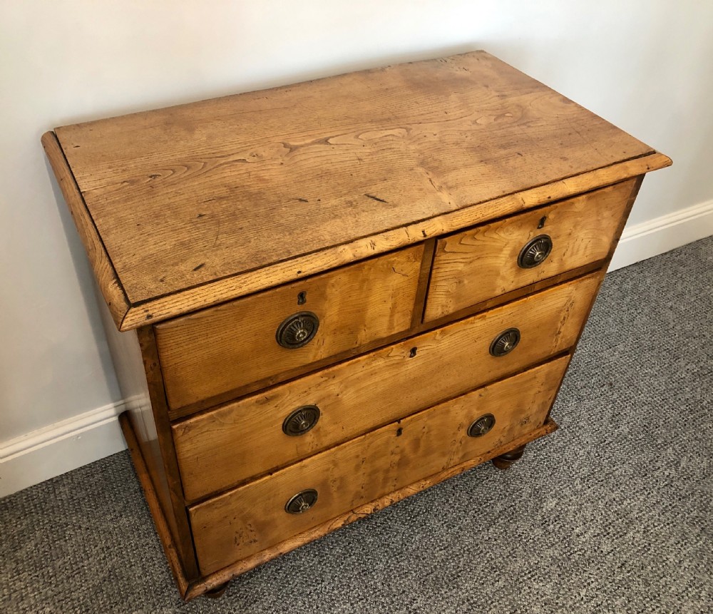 Small Antique Elm Chest of Drawers View IV