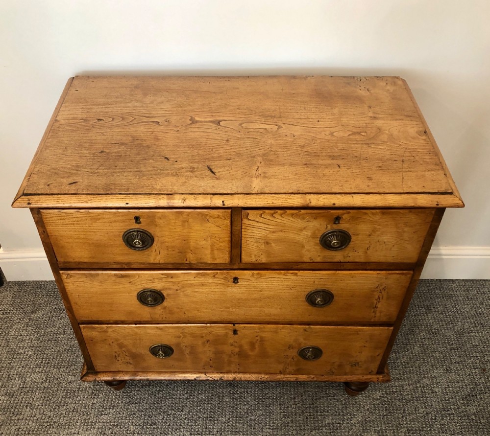 Small Antique Elm Chest of Drawers View XI