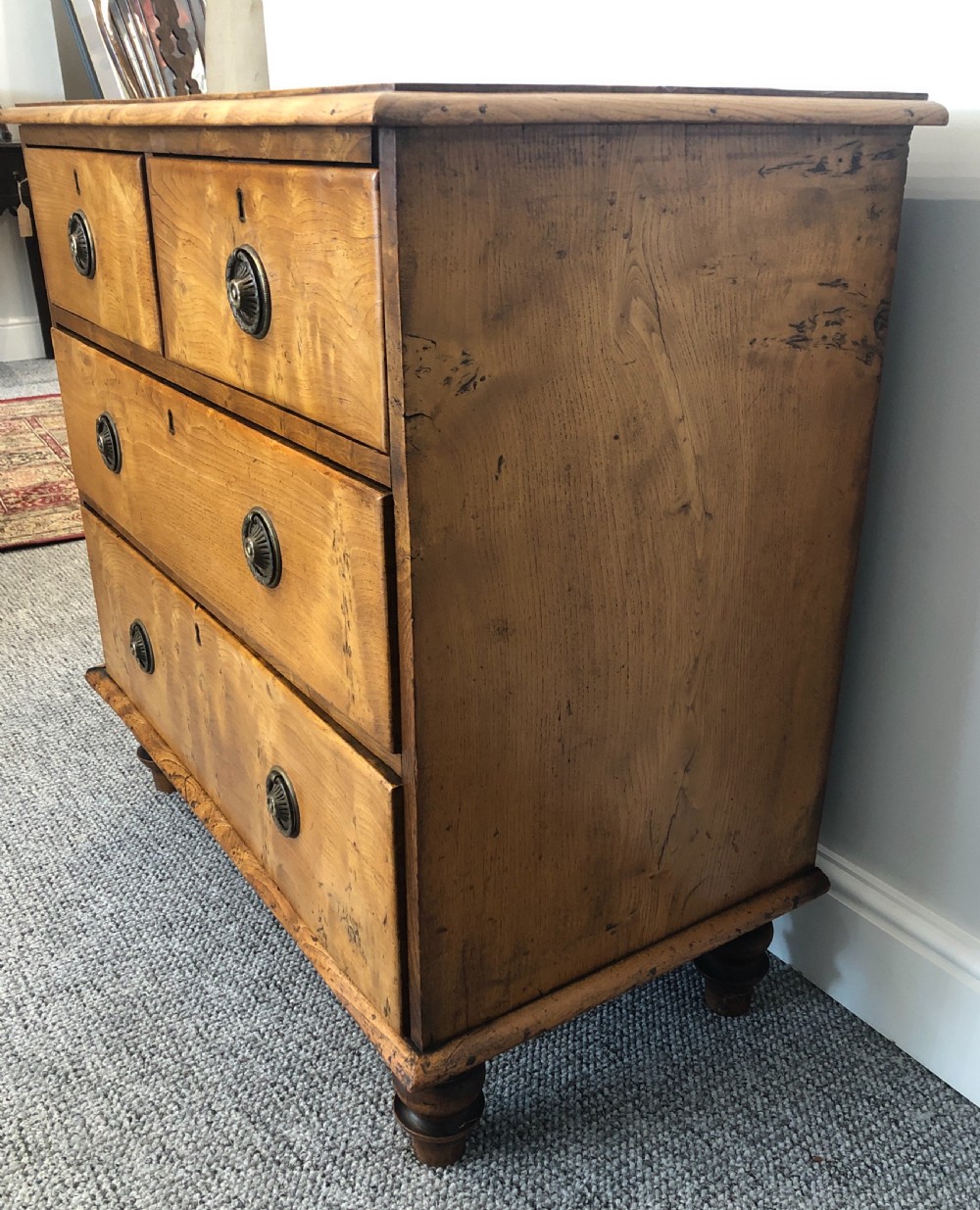 Small Antique Elm Chest of Drawers View XII