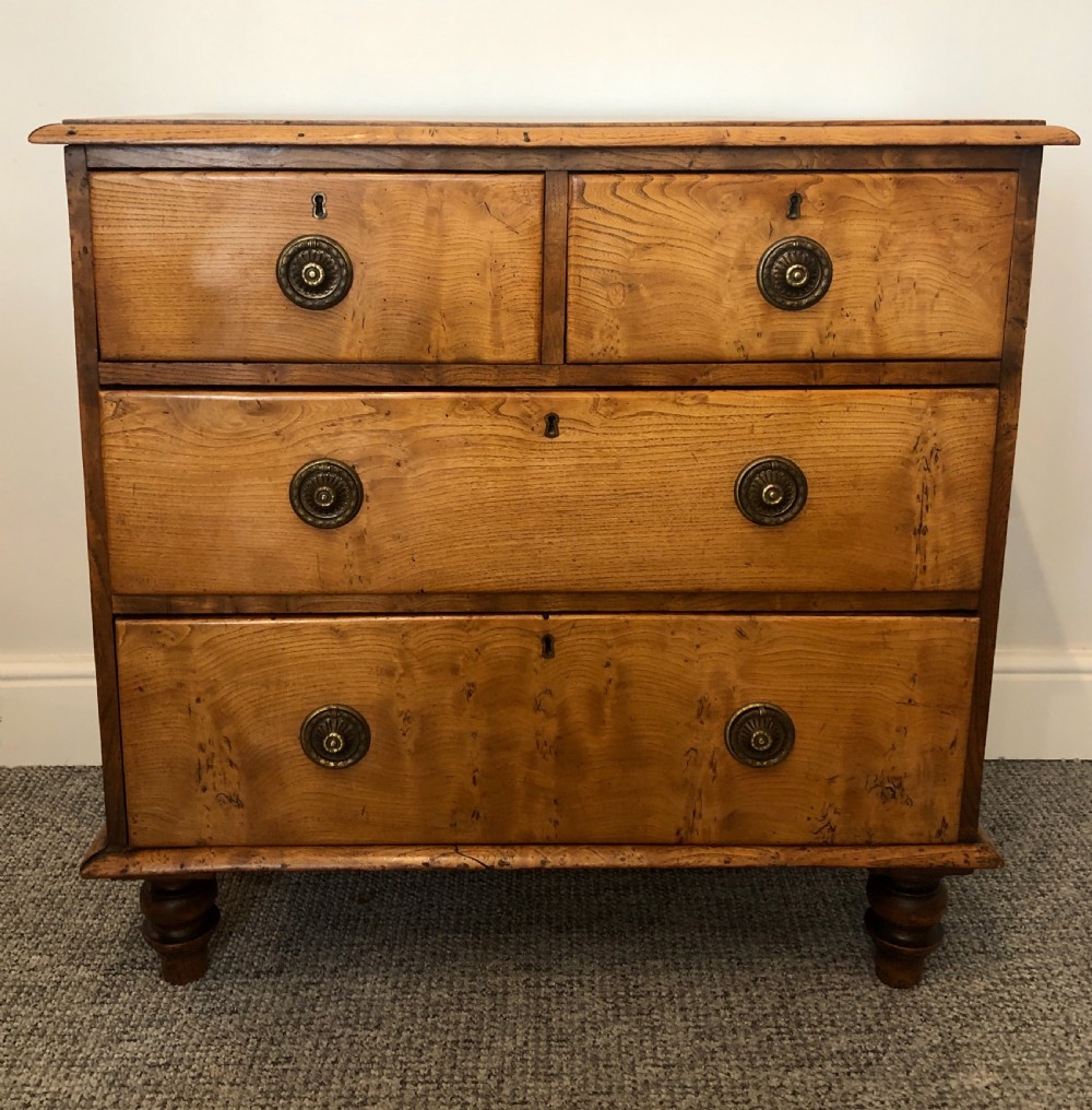 Small Antique Elm Chest of Drawers View XVII