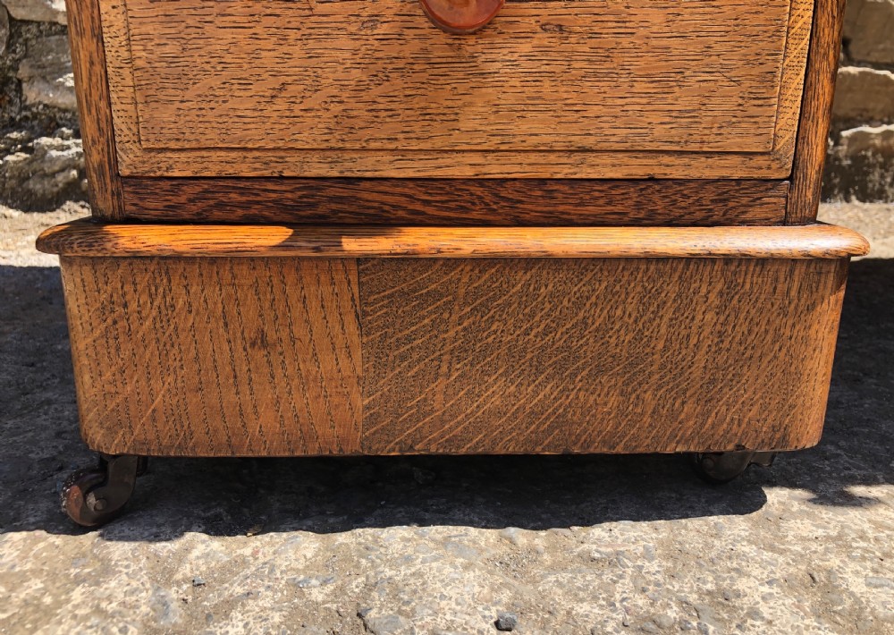 Antique Oak Pedestal Writing Desk View XII
