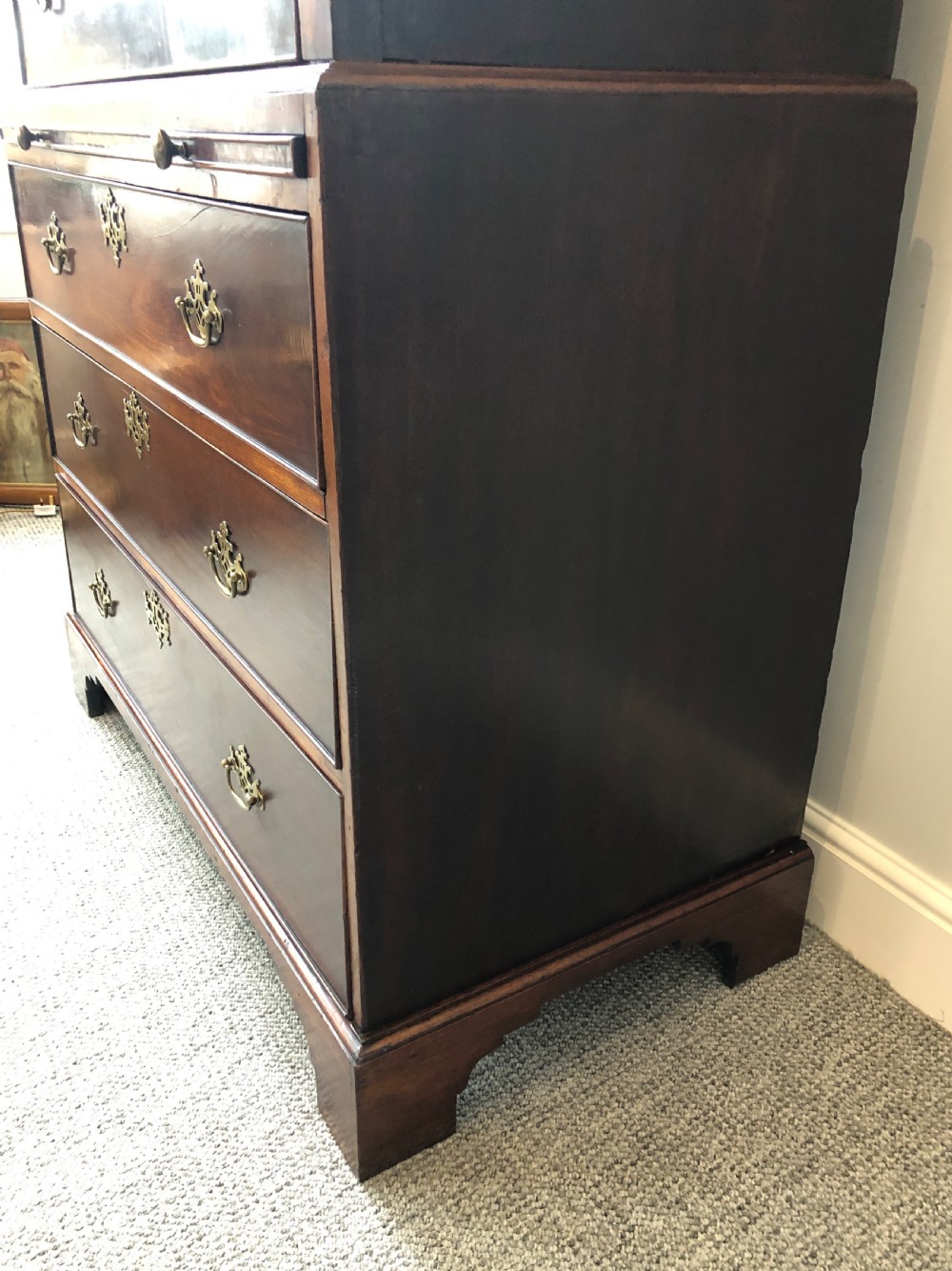 Antique Georgian Mahogany Chest on Chest with Brushing Slide View IX