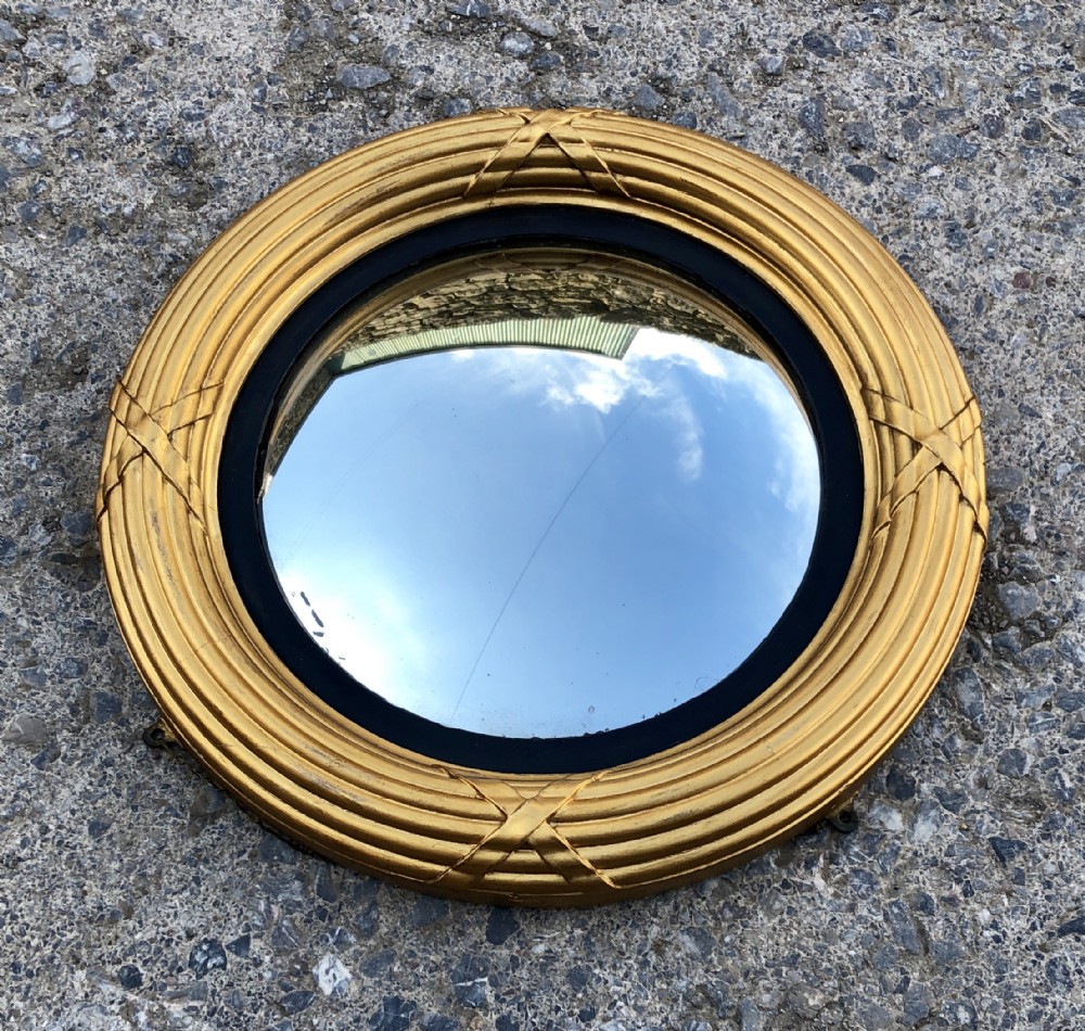Antique Regency Gilt Convex Wall Mirror