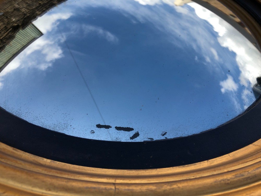 Antique Regency Gilt Convex Wall Mirror View XI