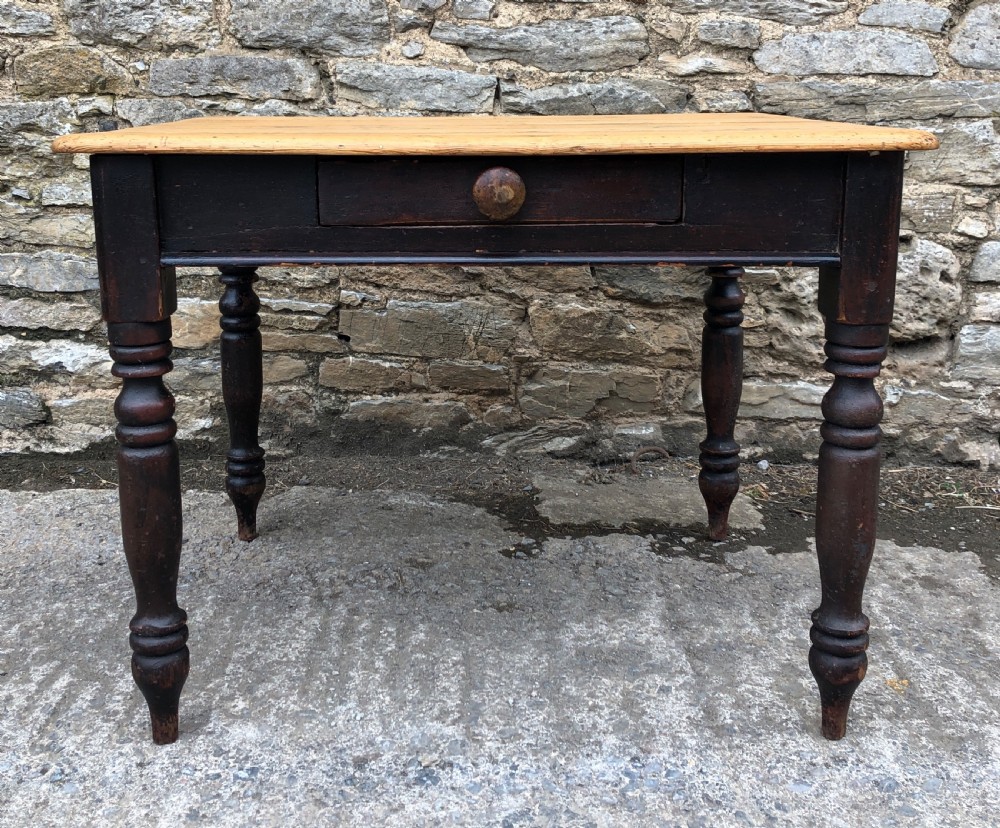 Antique Victorian Pine Farmhouse Table  View II