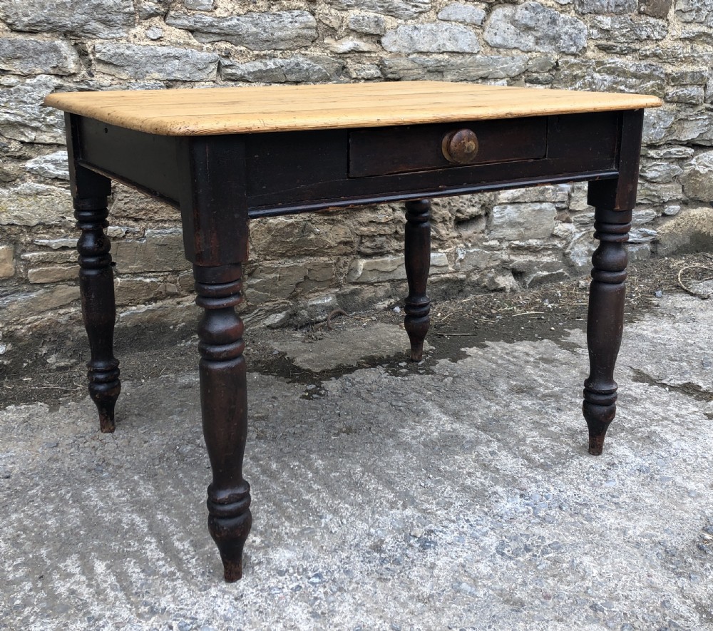 Antique Victorian Pine Farmhouse Table  View III