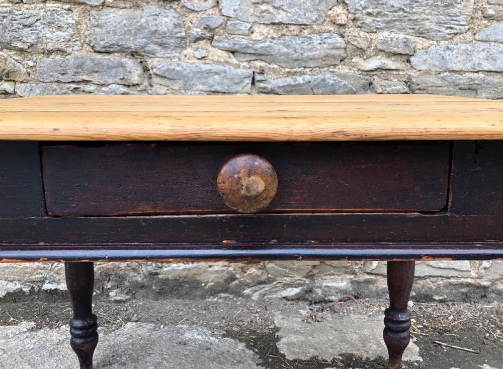 Antique Victorian Pine Farmhouse Table  View V
