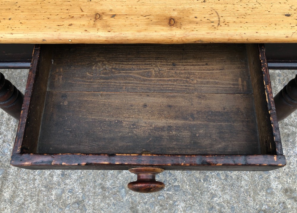 Antique Victorian Pine Farmhouse Table  View VI