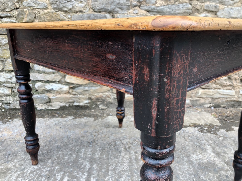 Antique Victorian Pine Farmhouse Table  View XVI