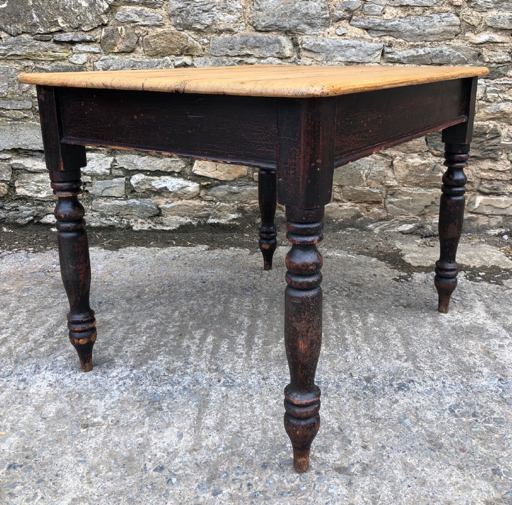 Antique Victorian Pine Farmhouse Table  View XX