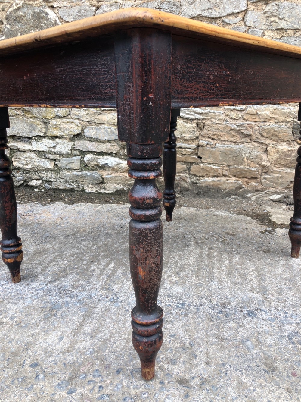 Antique Victorian Pine Farmhouse Table  View XXI