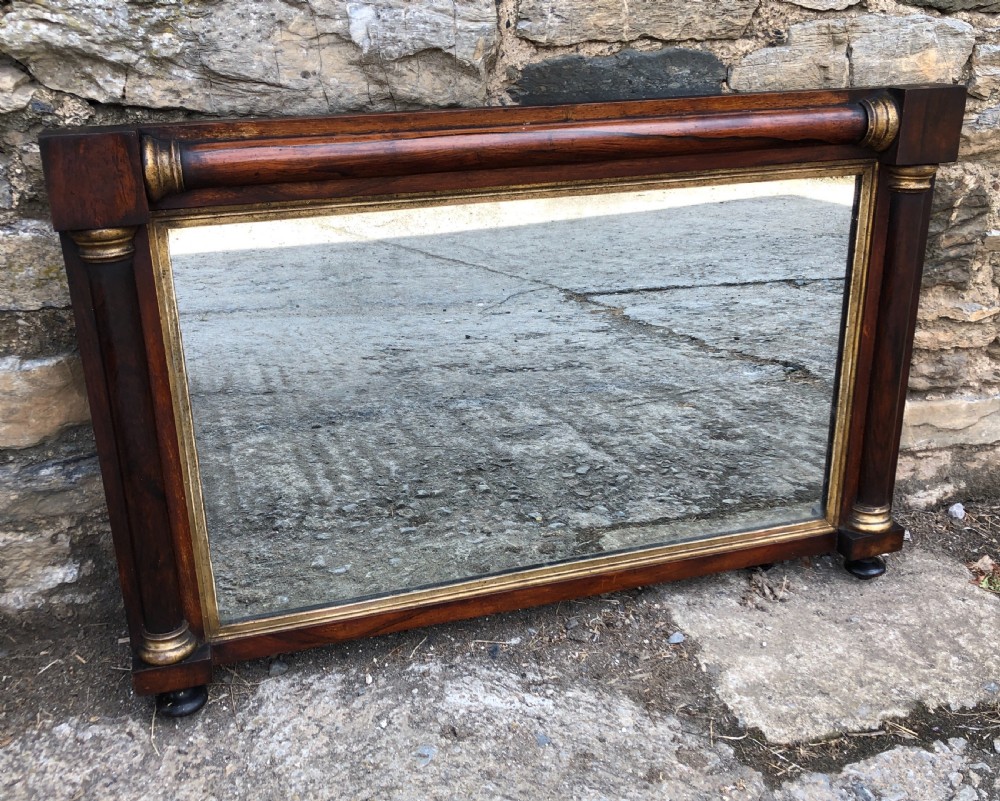 Antique Regency Rosewood Overmantel or Wall Mirror