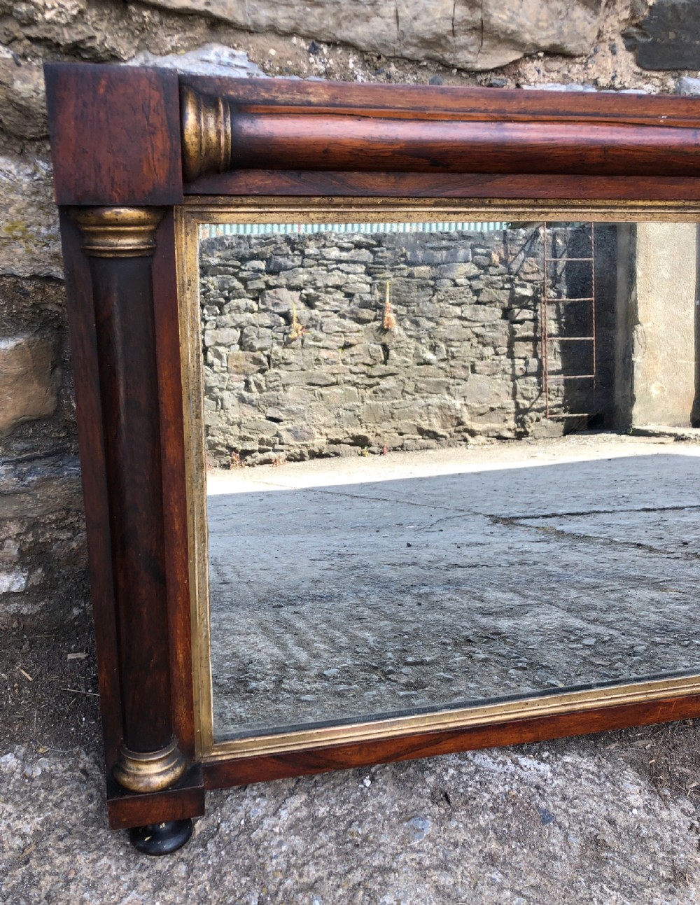 Antique Regency Rosewood Overmantel or Wall Mirror View II