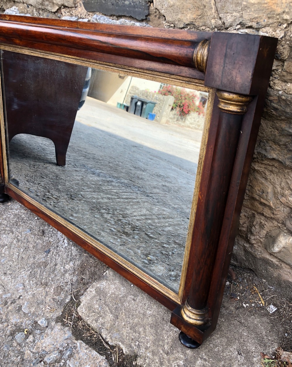 Antique Regency Rosewood Overmantel or Wall Mirror View III