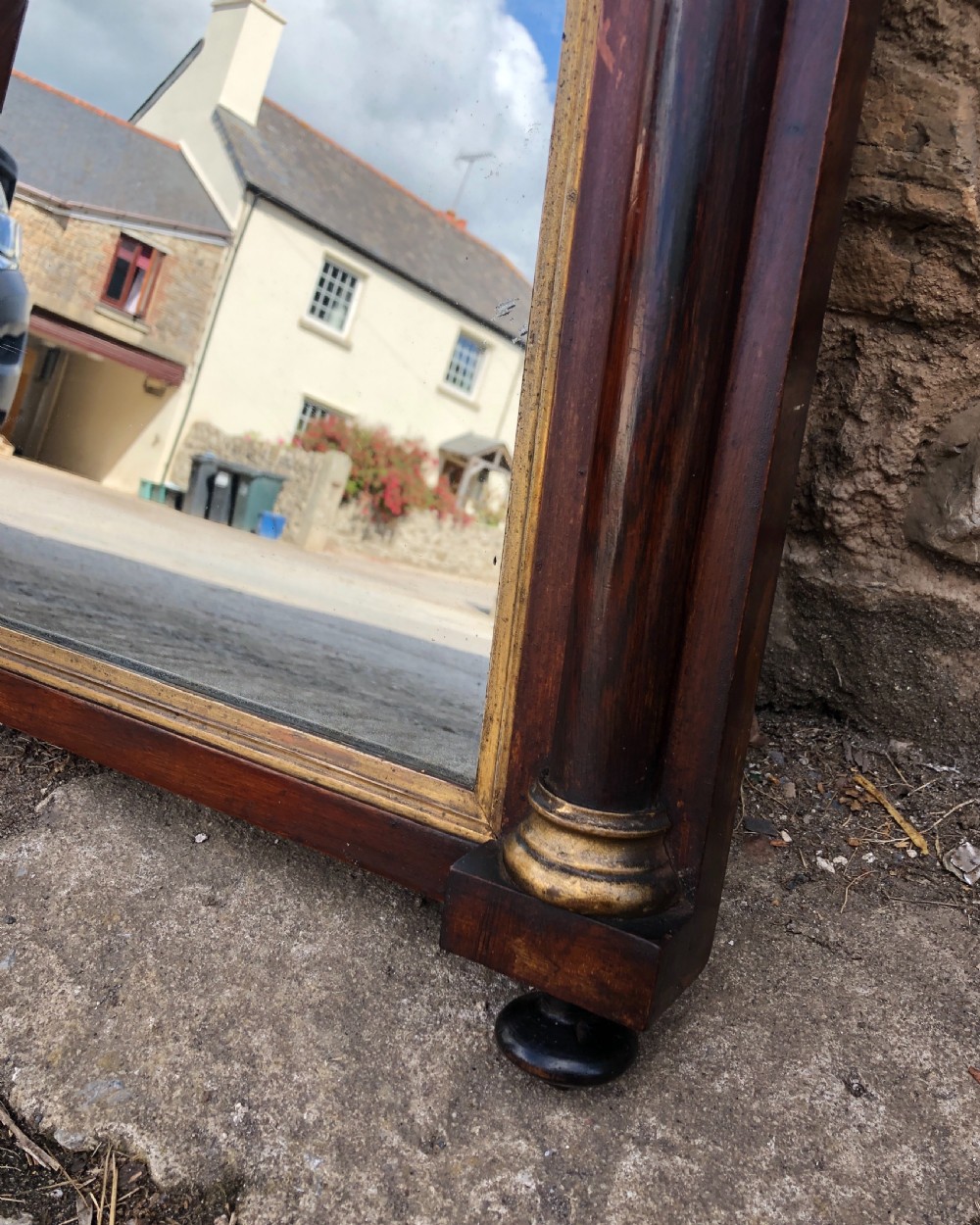 Antique Regency Rosewood Overmantel or Wall Mirror View IV