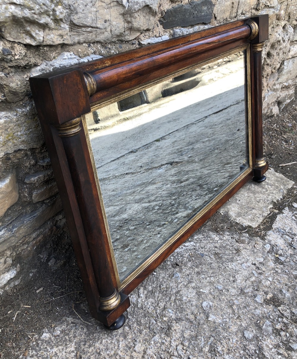 Antique Regency Rosewood Overmantel or Wall Mirror View VII