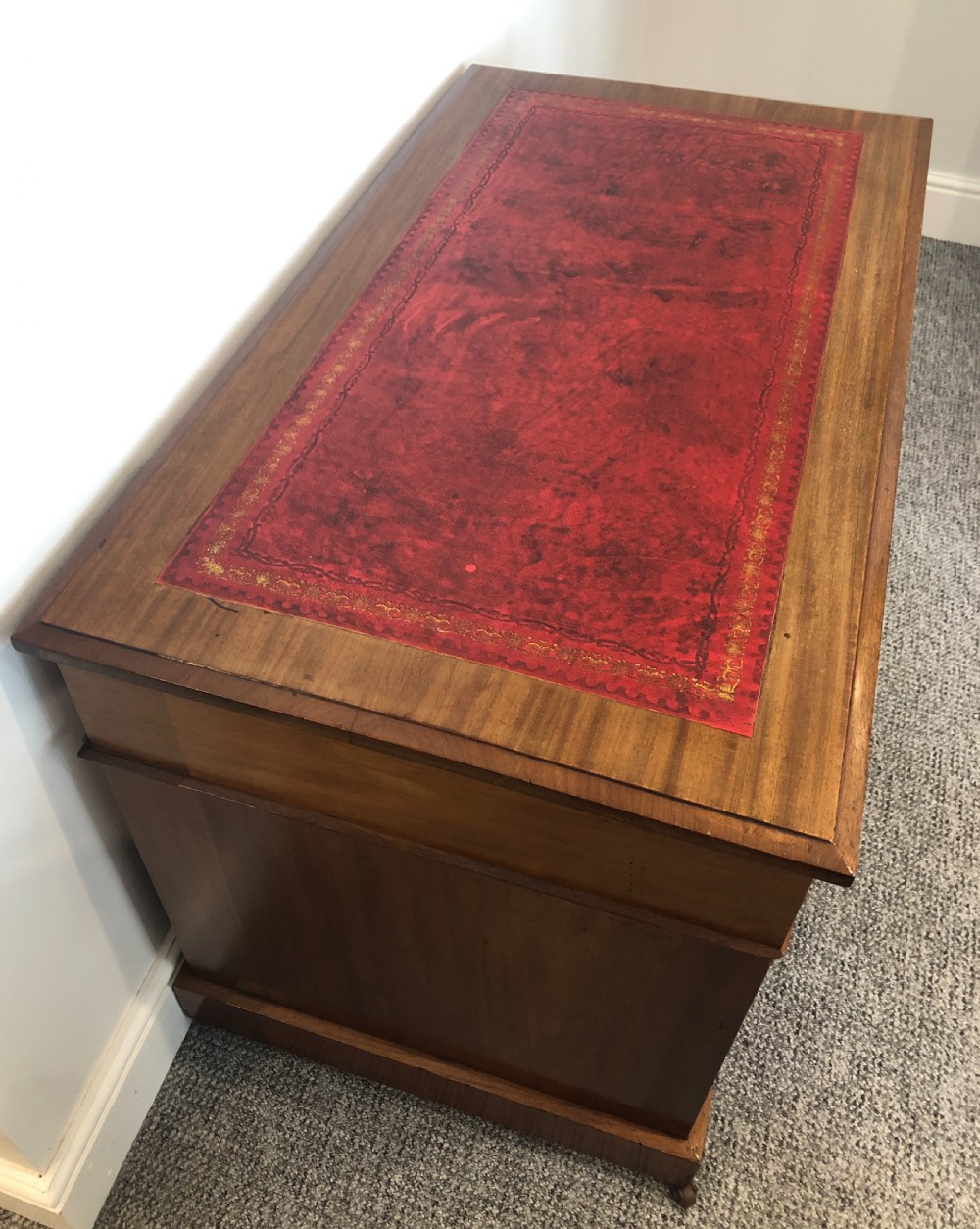 Small Antique Edwardian Pedestal Writing Desk View III