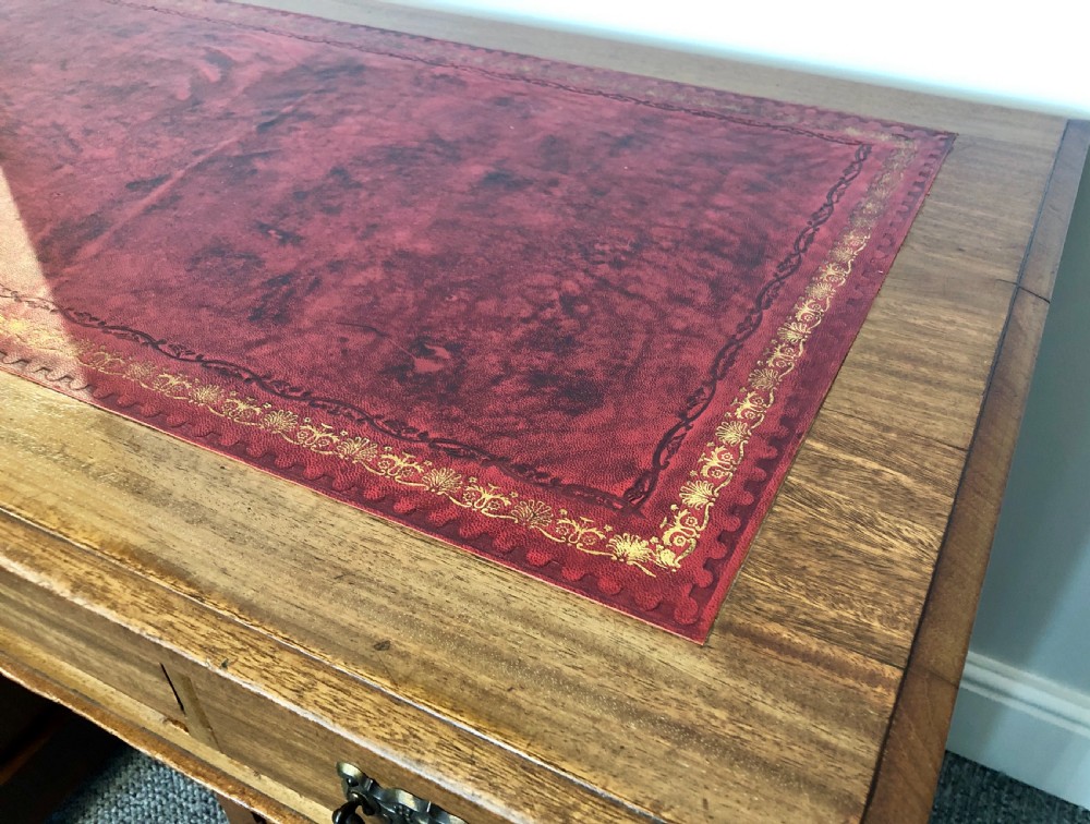Small Antique Edwardian Pedestal Writing Desk View V