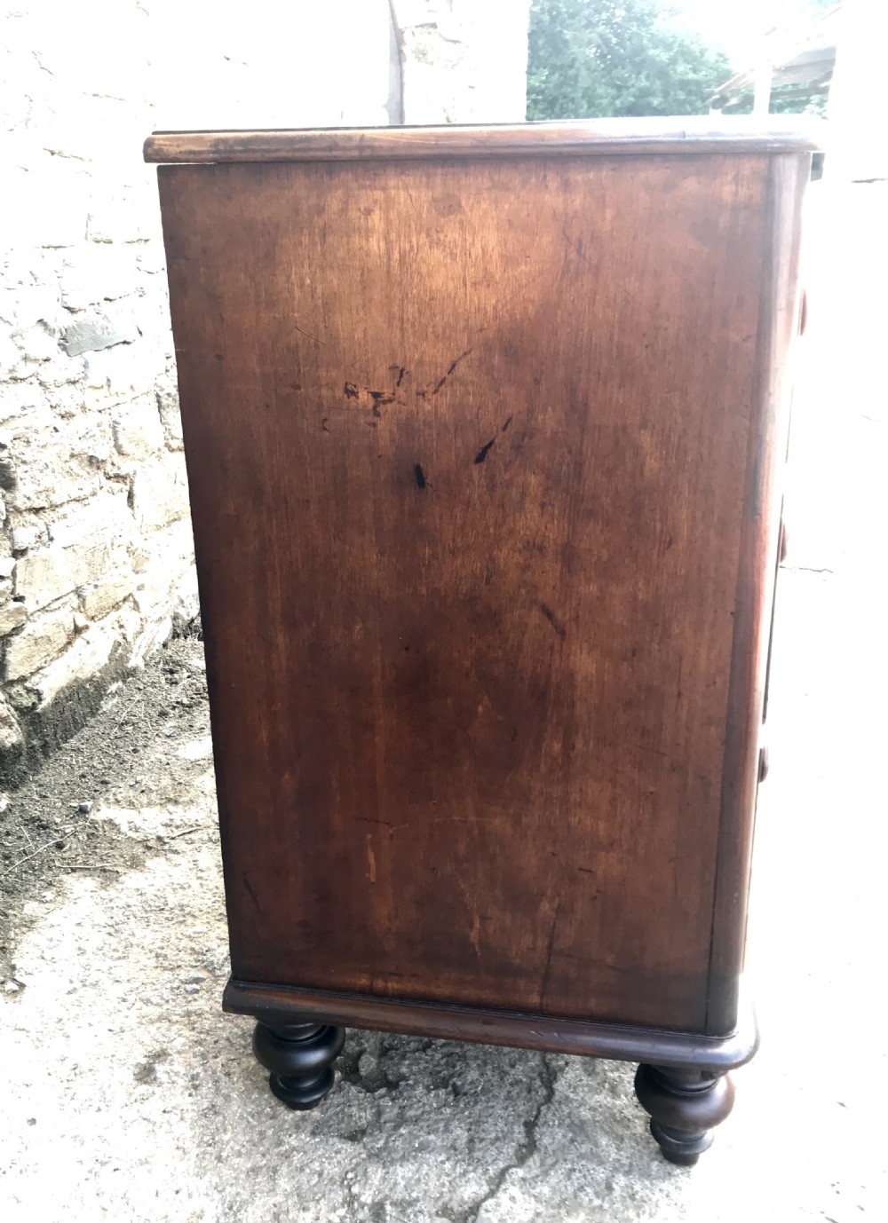 Small Antique Victorian Mahogany Chest of Drawers View IX