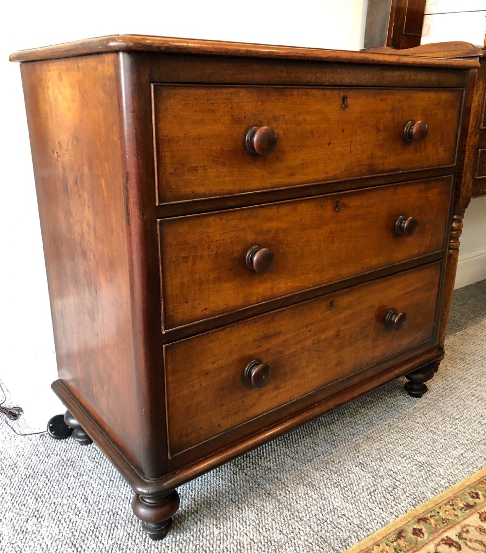 Small Antique Victorian Mahogany Chest of Drawers View X