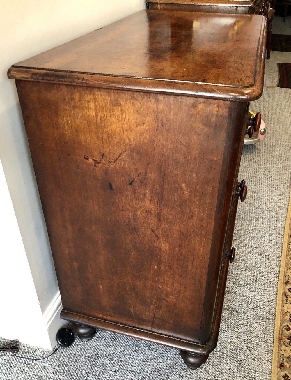 Small Antique Victorian Mahogany Chest of Drawers View XI
