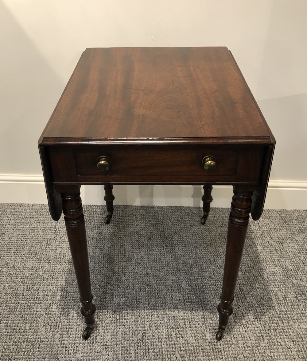 Antique Victorian Mahogany Drop Flap Side Table View V