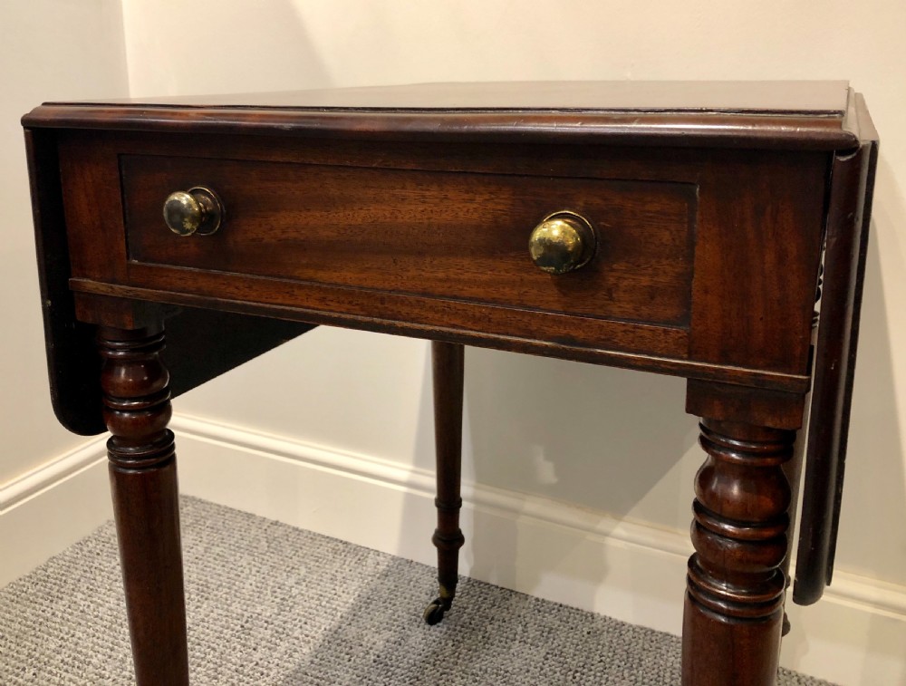 Antique Victorian Mahogany Drop Flap Side Table View VII