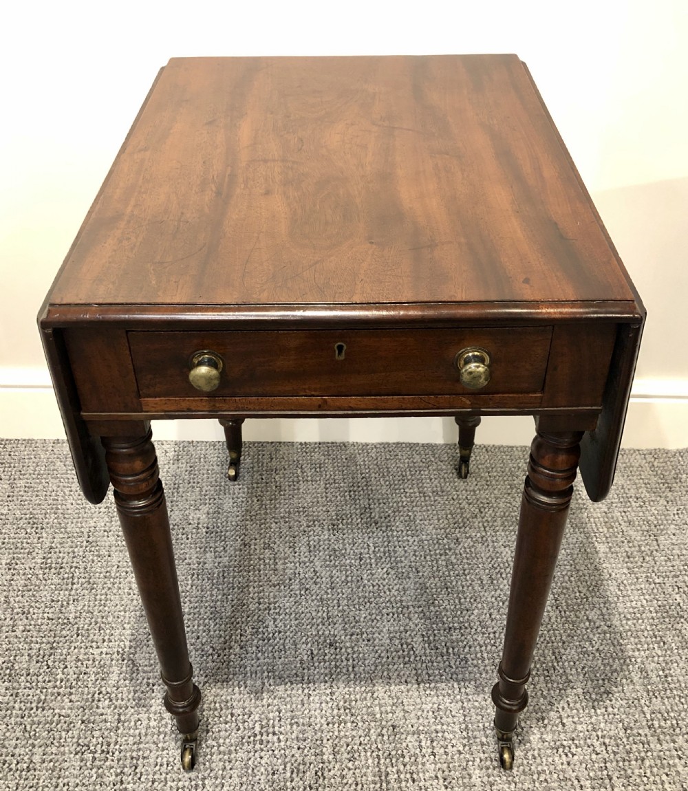 Antique Victorian Mahogany Drop Flap Side Table View XI