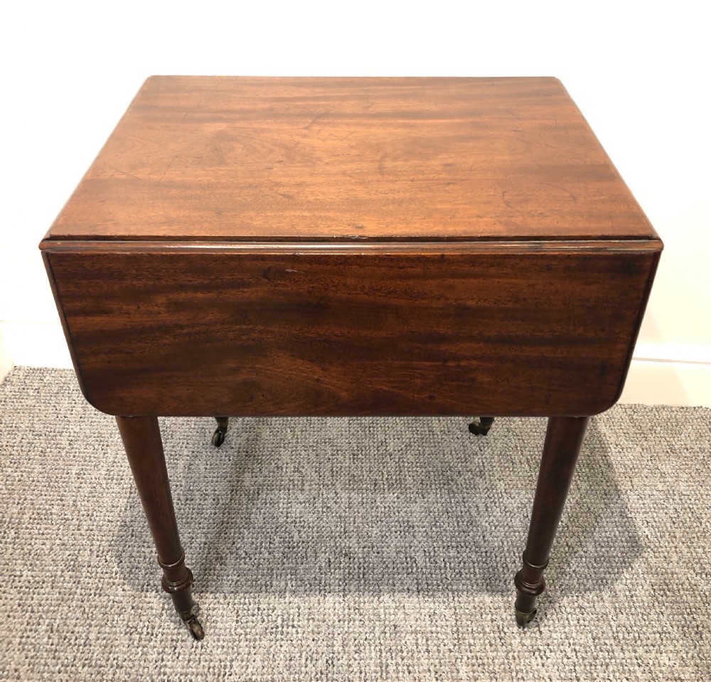 Antique Victorian Mahogany Drop Flap Side Table View XII