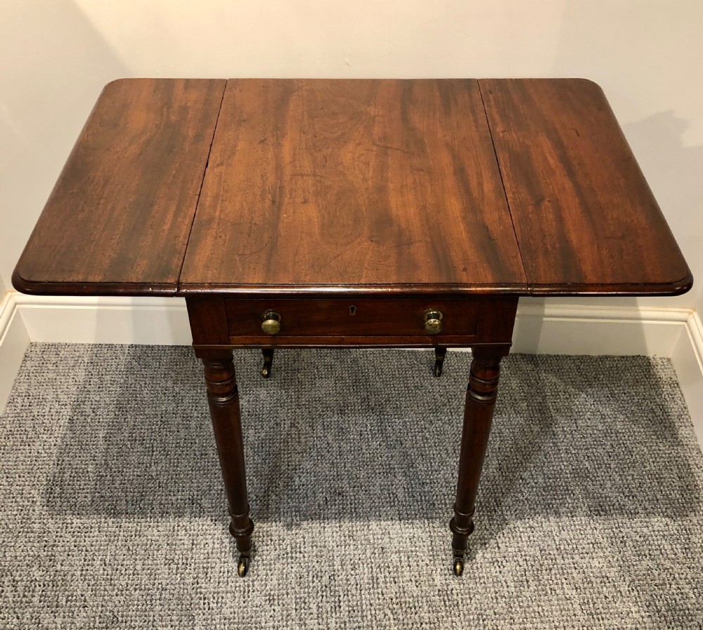 Antique Victorian Mahogany Drop Flap Side Table View XV