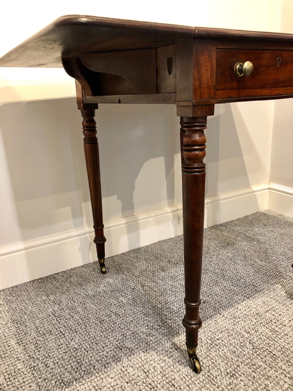 Antique Victorian Mahogany Drop Flap Side Table View XVII