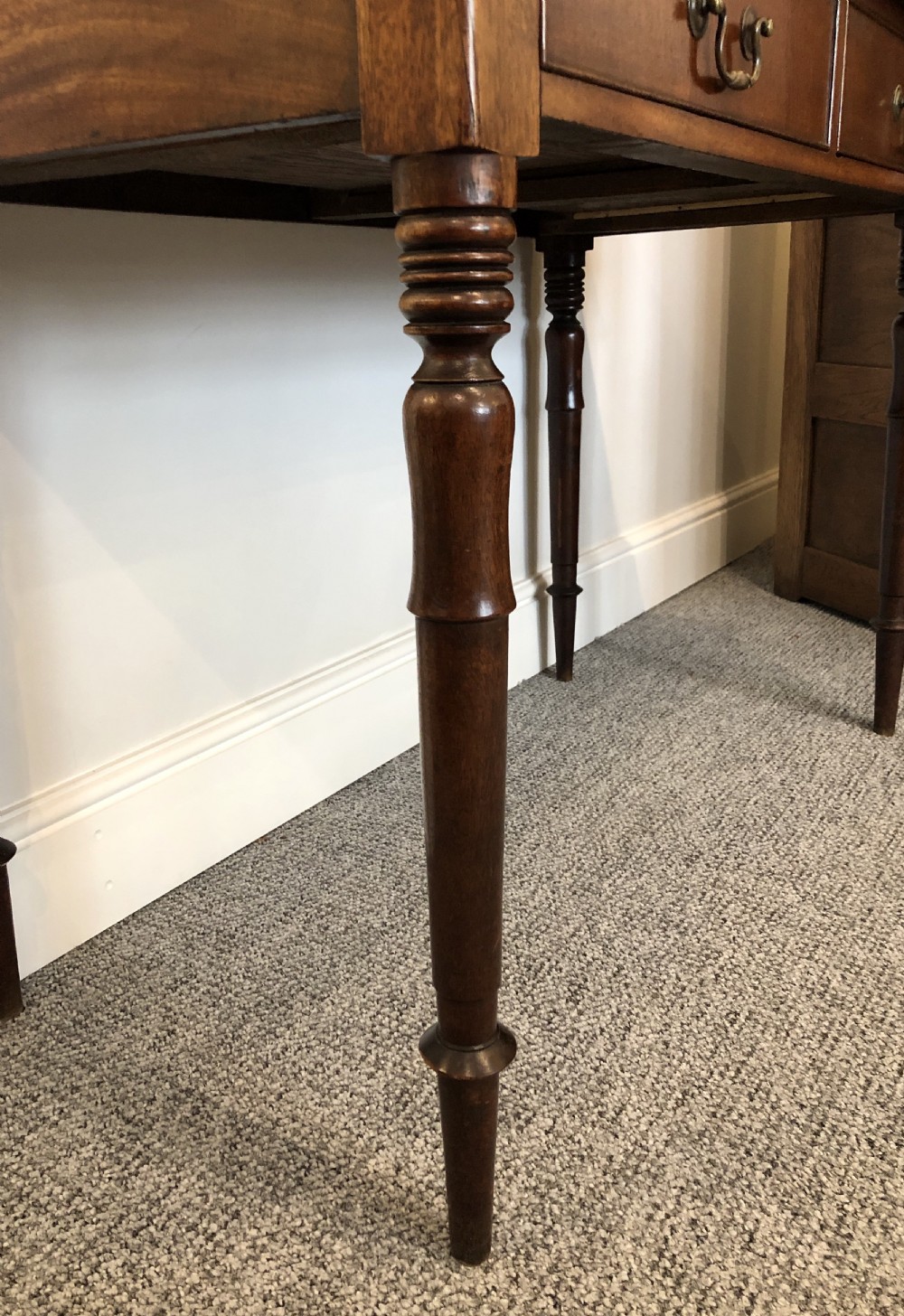 Antique Georgian Mahogany Two Drawer Side Table View VI