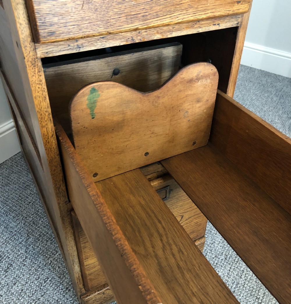 Antique Oak Four Drawer Filing Cabinet View X