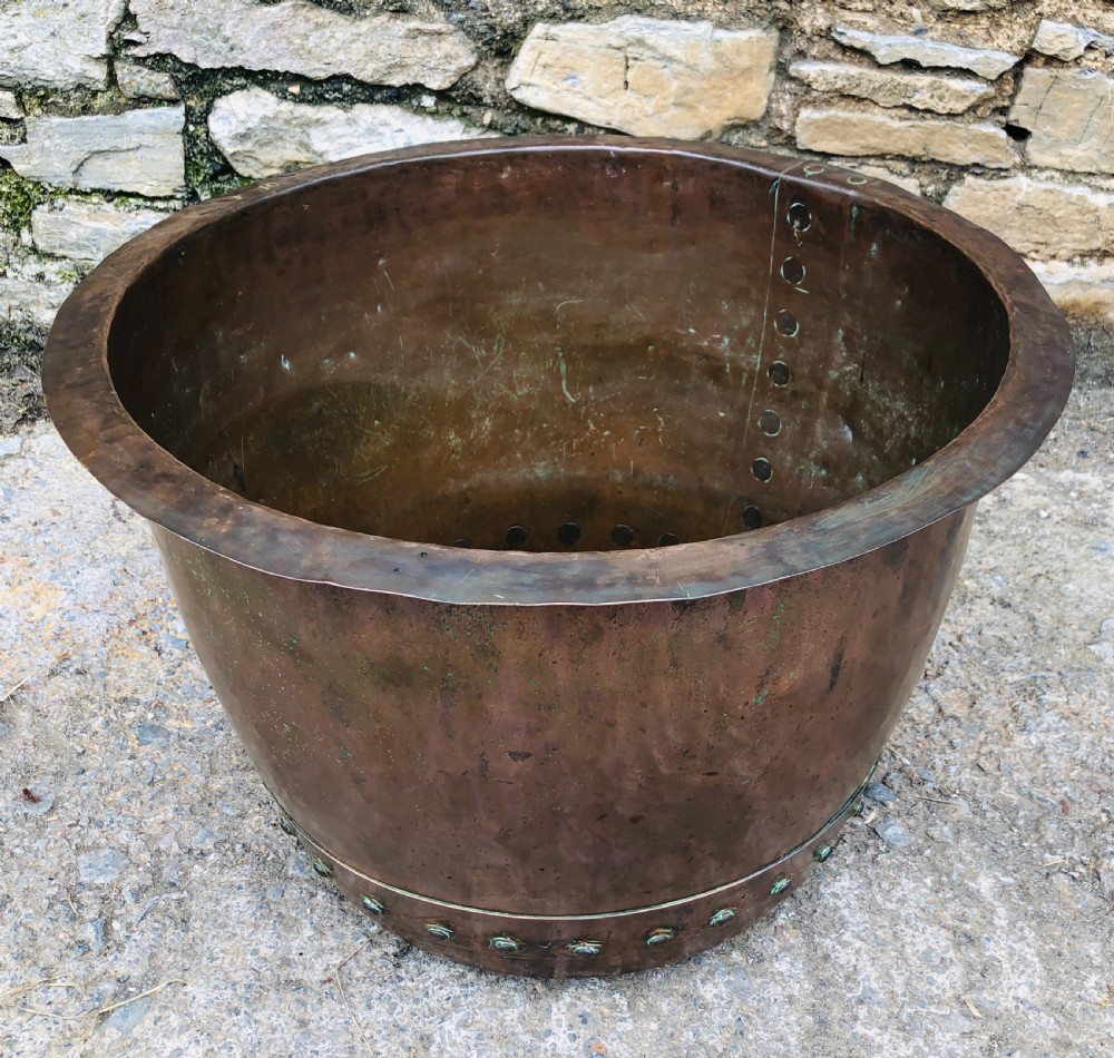 Large Antique Riveted Copper Boiler  View II