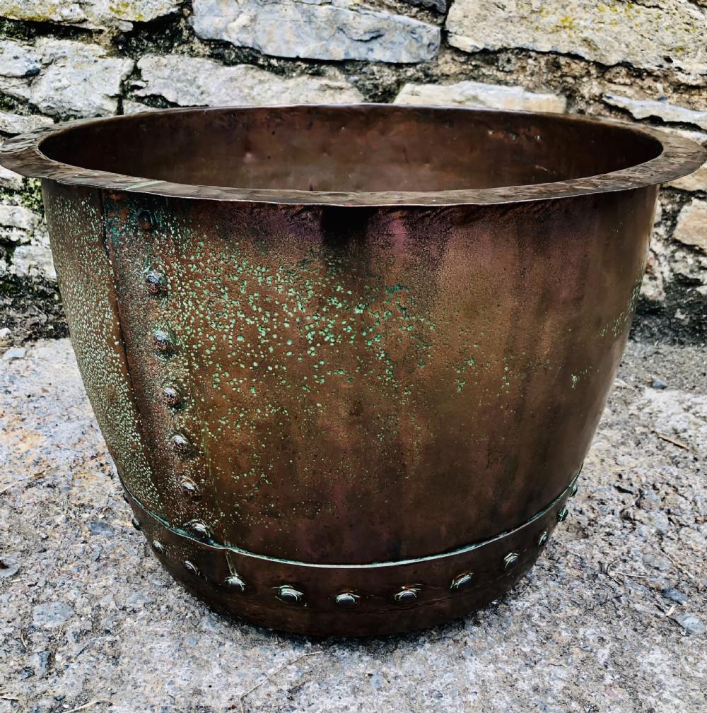 Large Antique Riveted Copper Boiler  View IV