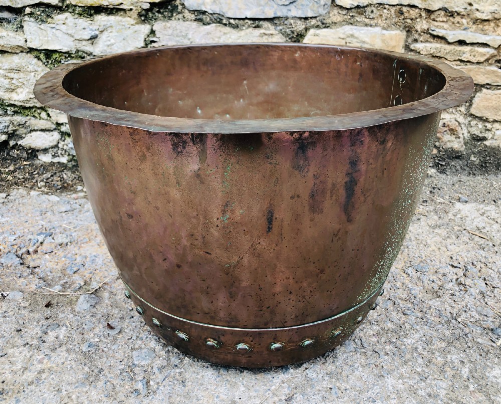 Large Antique Riveted Copper Boiler  View VII