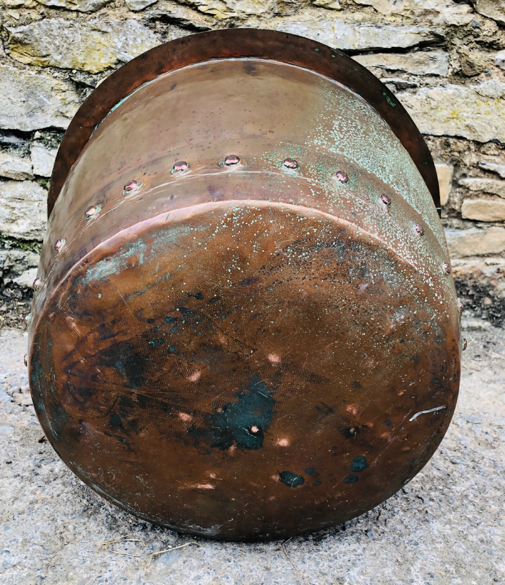 Large Antique Riveted Copper Boiler  View VIII
