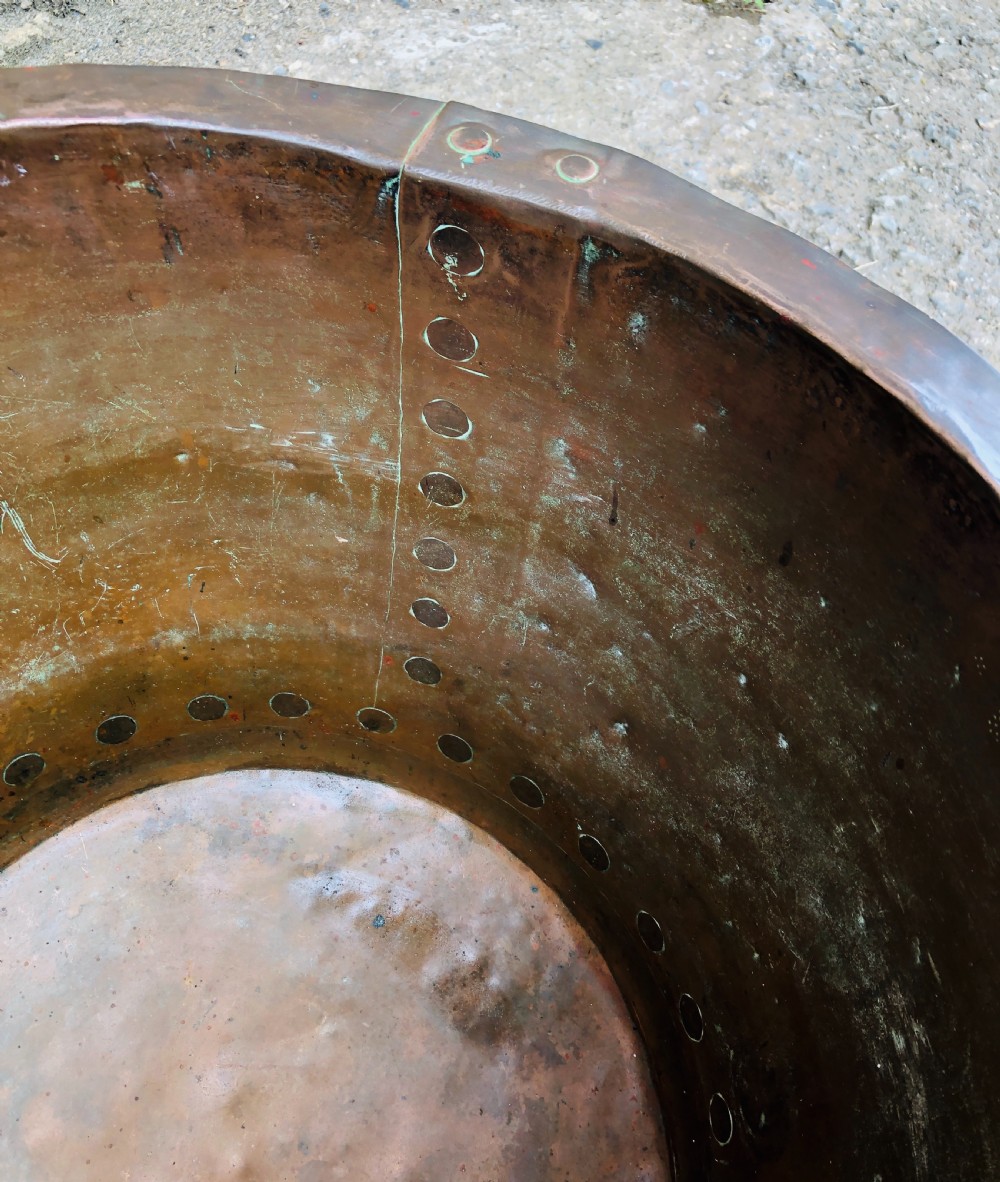 Large Antique Riveted Copper Boiler  View IX