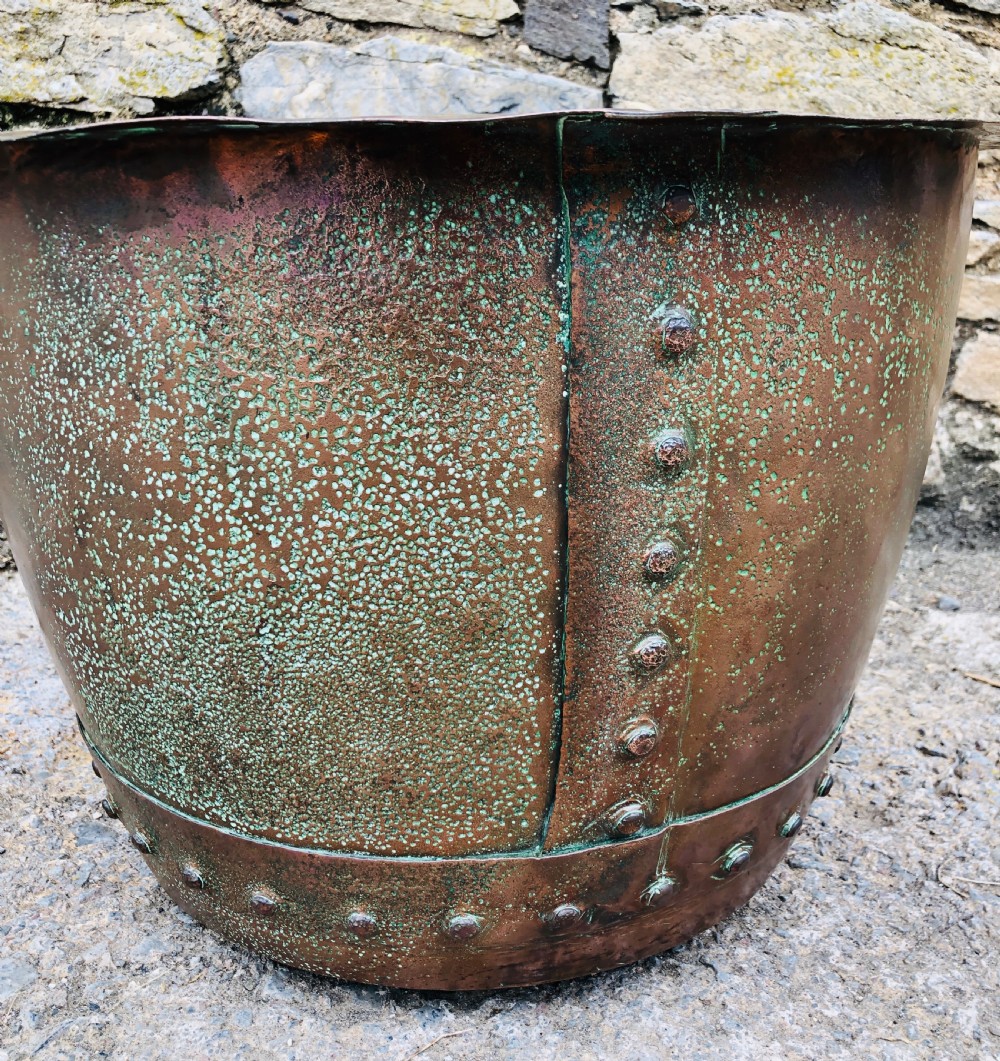 Large Antique Riveted Copper Boiler  View XI
