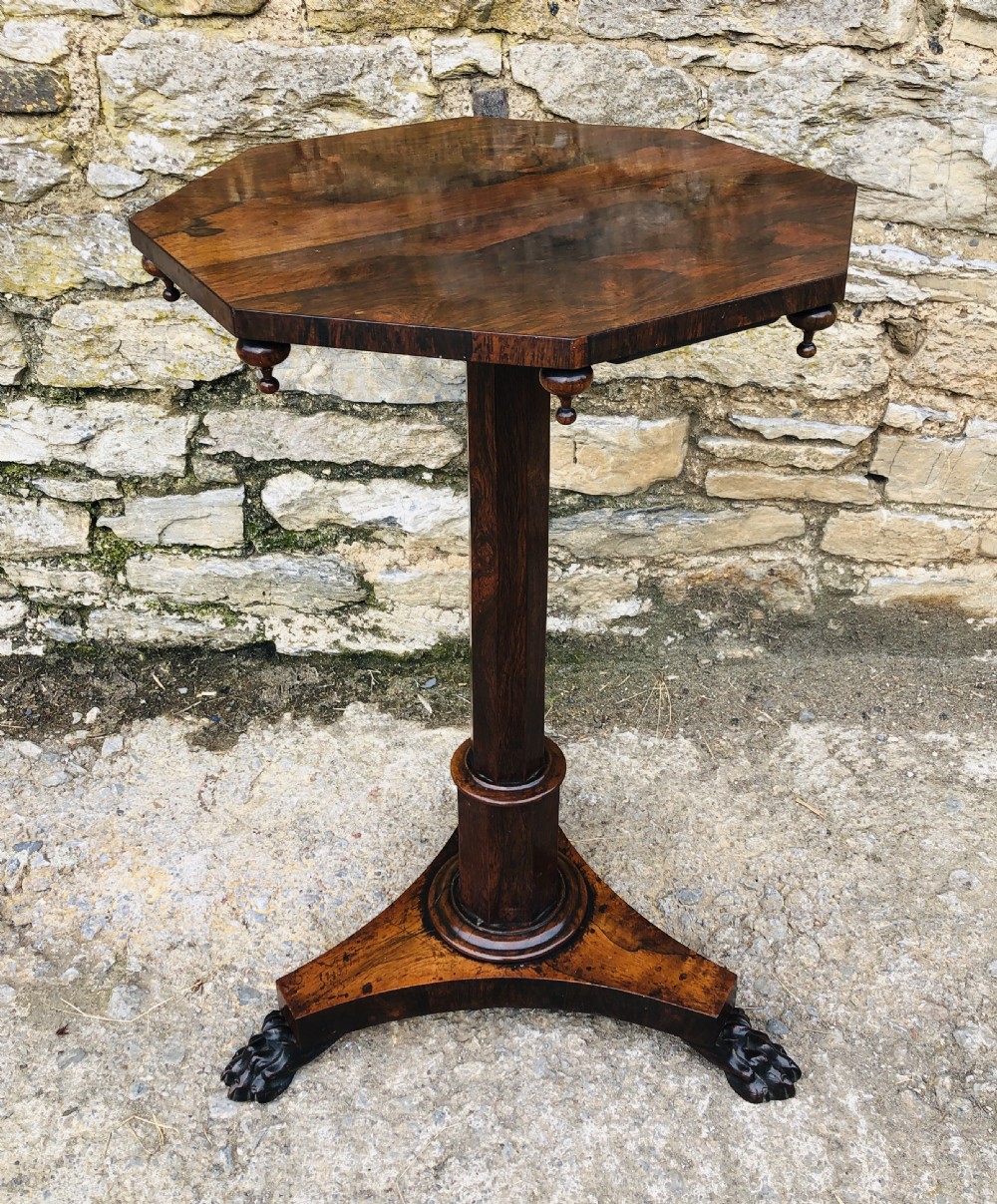 Small Antique Regency Rosewood Octagonal Table