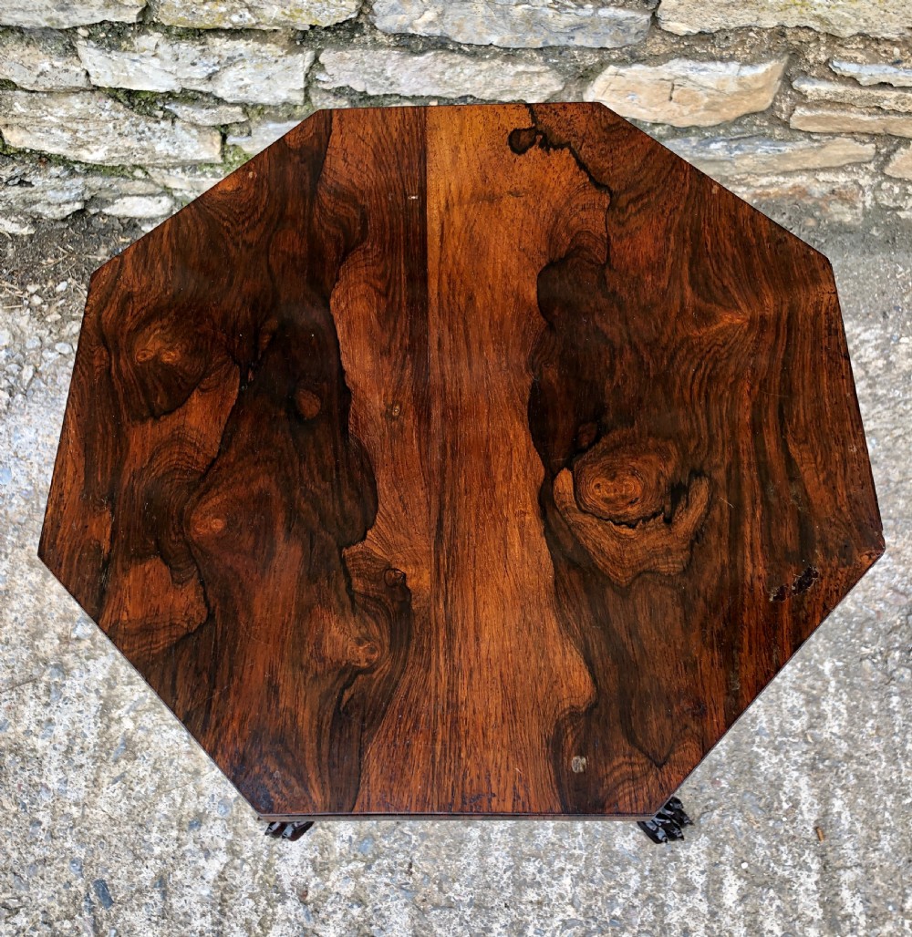 Small Antique Regency Rosewood Octagonal Table View V