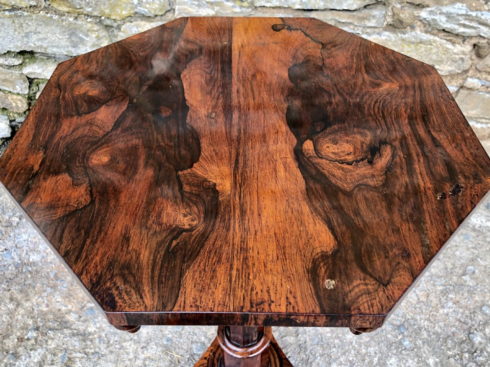 Small Antique Regency Rosewood Octagonal Table View VI