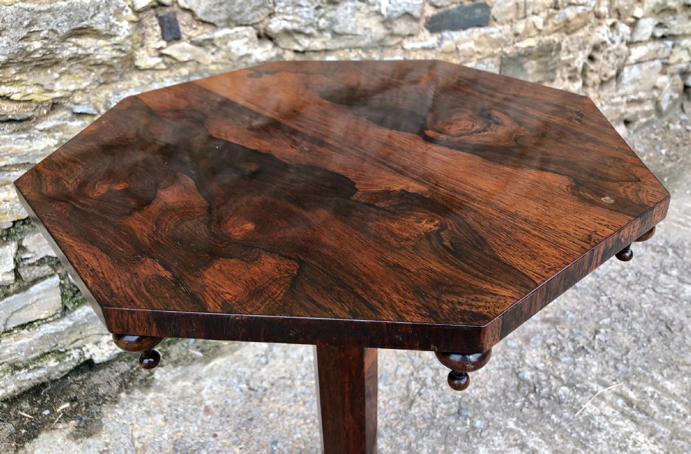 Small Antique Regency Rosewood Octagonal Table View IX