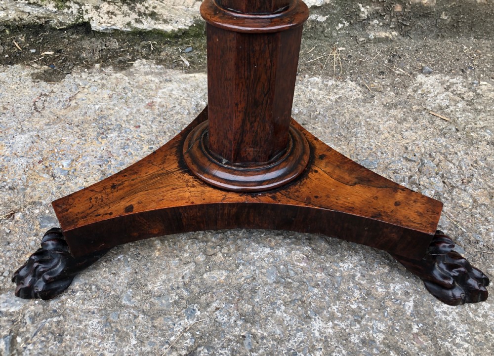 Small Antique Regency Rosewood Octagonal Table View XI