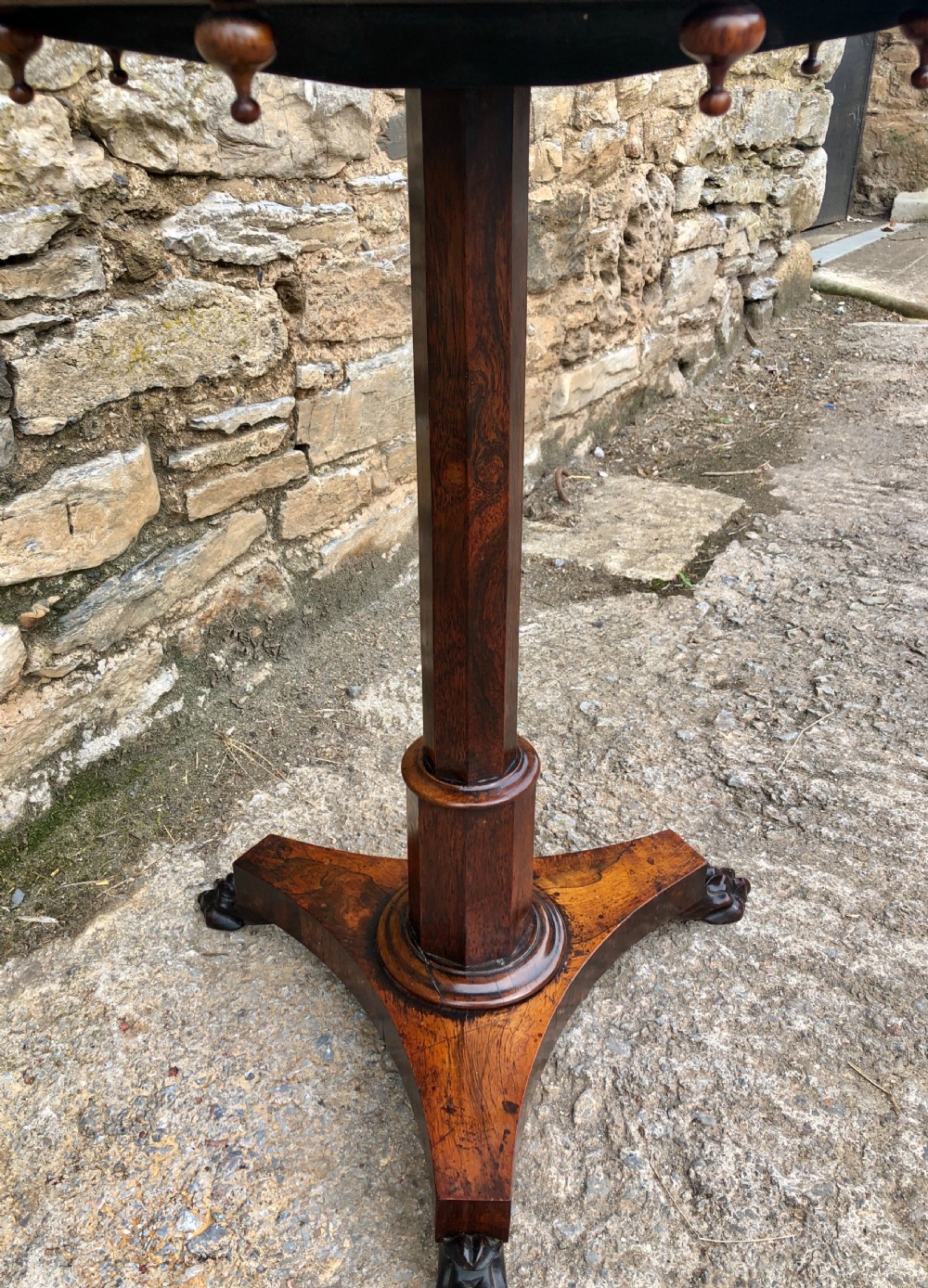 Small Antique Regency Rosewood Octagonal Table View XII