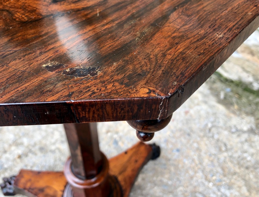 Small Antique Regency Rosewood Octagonal Table View XV