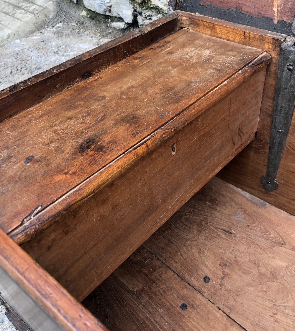 Antique Zanzibar Padouk Wood Studded Dowry Chest View XII