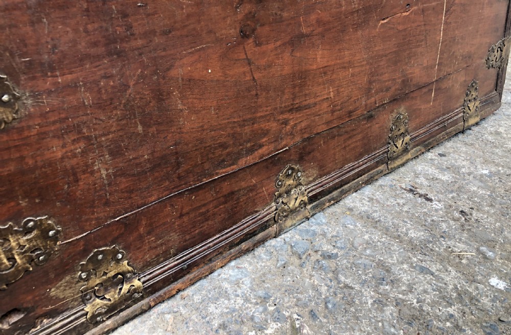 Antique Zanzibar Padouk Wood Studded Dowry Chest View XVIII